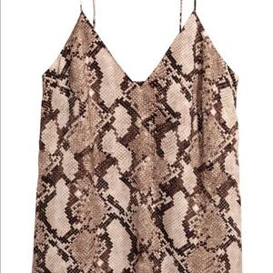 H&M Snakeskin V-neck Camisole Top Size 6